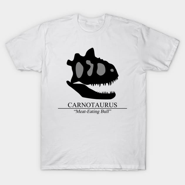 Carnotaurus Skull T-Shirt by SakuraDragon